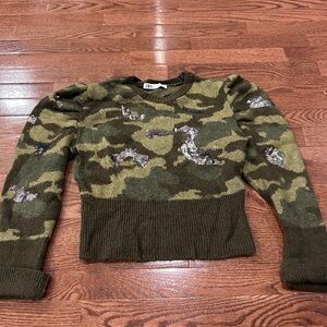 Zara Green Camouflage Sweater